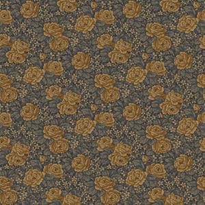 Dutch Wallcoverings Rosenlycka - Roses Blue/Brown - Blauw/Terra