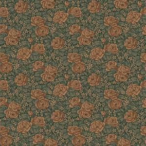 Dutch Wallcoverings Rosenlycka - Roses Green/Terra - Groen/Terra