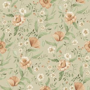 Dutch Wallcoverings Rosenlycka - Garden Flowers Beige - Multi