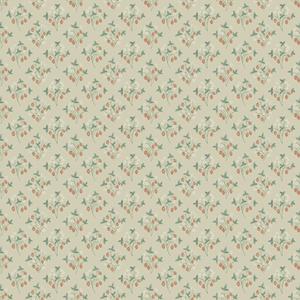 Dutch Wallcoverings Rosenlycka - Strawberries Yellow - Geel/Groen/Rood