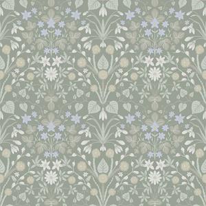 Dutch Wallcoverings Langenas - Varblommor Green - Groen