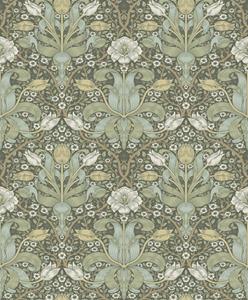 Dutch Wallcoverings Hidden Tr2 -Spring Thicket Grn/Wit - Groen/Wit