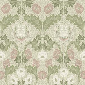 Dutch Wallcoverings Hidden Tr2 -Myrtle Grn/White/Pink - Groen/Wit/Roze