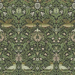 Dutch Wallcoverings Hidden Tr2 -Bird Black/Green - Zwart/Groen