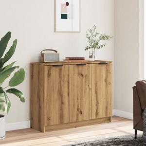 vidaXL Dressoir 90,5x30x70 cm bewerkt hout artisanaal eikenkleur