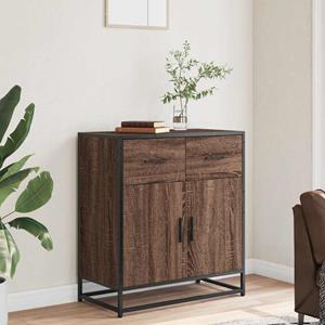 vidaXL Dressoir 68x35x76 cm bewerkt hout en metaal bruin eikenkleur