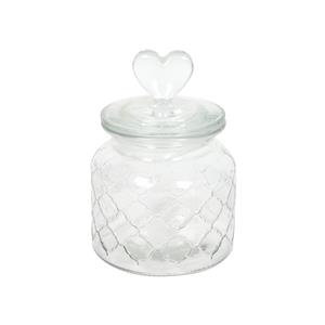 Merkloos Voorraadpot Glas Hart 10,5x17cm