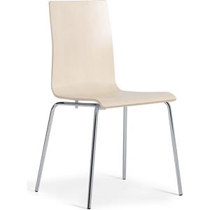 Kuipstoel Alma, stapelbaar, berkenhout/chroom, VE = 4 stuks