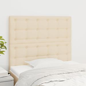VidaXL Hoofdborden 2 st 90x5x78/88 cm stof crèmekleurig
