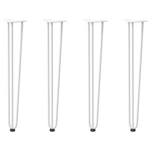 vidaXL Haarspeld tafelpoten 4 st 72 cm massief staal wit