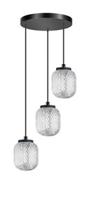 ETH Ronde hanglamp Kristel 3-lichts zwart 05-HL4590-30