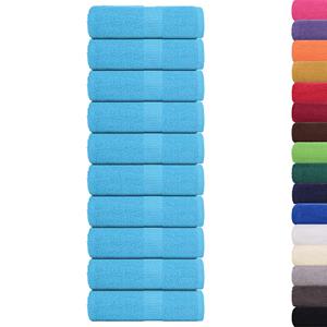 vidaXL Gastendoekjes 10 st 30x50 cm 360 g/m² 100% katoen turquoise