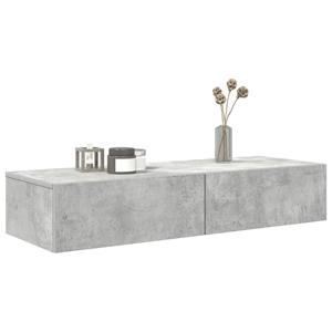 vidaXL Wandschap met lades 100x36x19 cm bewerkt hout betongrijs