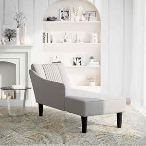 vidaXL Chaise longue met rechterarmleuning stof wolk grijs