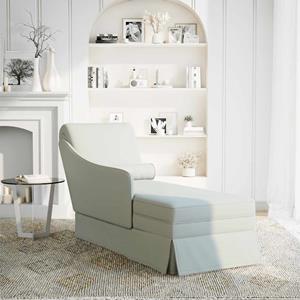 vidaXL Chaise longue met bolster&rechterarmleuning fluweel lichtgrijs