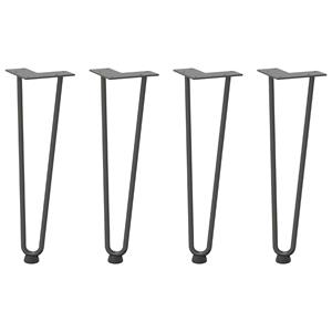 vidaXL Haarspeld tafelpoten 4 st 42 cm massief staal antracietkleurig