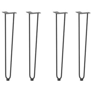 vidaXL Haarspeld tafelpoten 4 st 72 cm massief staal antracietkleurig