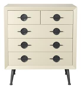 Dutchbone Ladekast Edson Rubberhout, Met 5 laden - Beige
