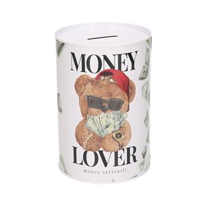 Concorde Spaarpot blik money lover - beertje - 10 x 15 cm -