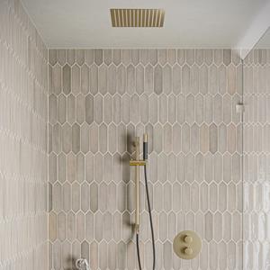 Saniclear Cube Pro inbouw regendouche rond met inbouw douchekop 30x30cm, glijstang en staafhanddouche geborsteld messing - mat goud