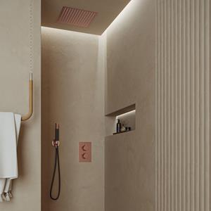 Saniclear Cube Pro inbouw regendouche met inbouw douchekop 30x30cm en staafhanddouche geborsteld koper