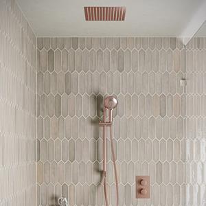 Saniclear Cube inbouw regendouche met inbouw douchekop 30x30cm, glijstang en 2 standen handdouche geborsteld koper