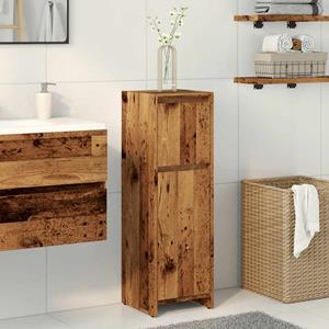 vidaXL Badkamerkast 30x30x95 cm bewerkt hout oud houtkleurig