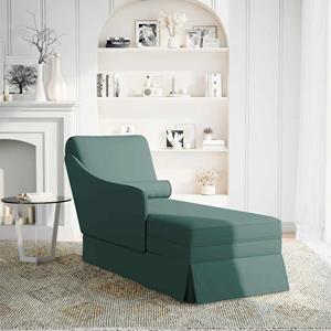 vidaXL Chaise longue met bolster&rechterarmleuning fluweel donkergroen