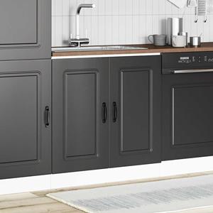vidaXL Spoelbakonderkast Kalmar 80x46x81,5 cm bewerkt hout zwart