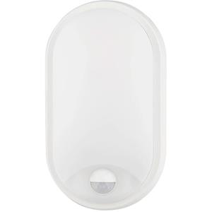 BES LED LED Wandlamp met Sensor - Kozolux Porta - 15W 1200lm - Helder/Koud Wit 6500K - IP54 - Ovaal - Wit