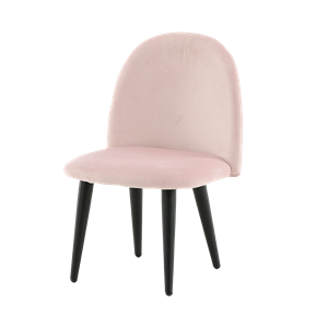 Nest living Britta velvet kinderstoel roze – met zwarte poten