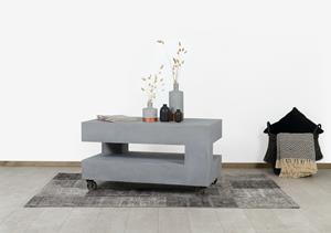 Loods XL Betonlook salontafel Karlo op wielen