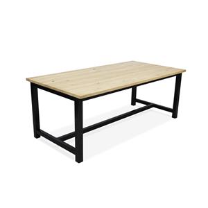 Loods XL Eikenhouten tafel Palco met stalen onderstel