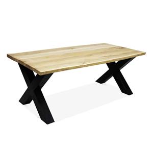 Loods XL Eikenhouten boomstamtafel Dalbo met X poten
