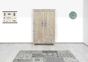 Loods XL Steigerhouten kast Provo met steigerbuis handgrepen