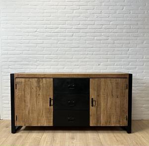 Loods XL Dressoir Cleo Mangohout met 3 laden en 2 deuren