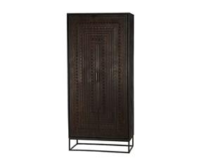 Loods XL Hoge teakhouten kast Bento met deuren