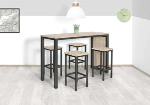 Loods XL Steigerhouten statafel / bartafel Chelby met stalen frame