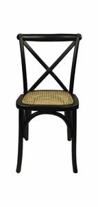 Loods XL Eetkamerstoel Ravi zwart mahonie/rotan