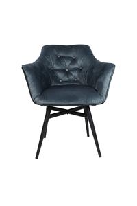 Loods XL Eetkamerstoel Glendale niagara blauw velours