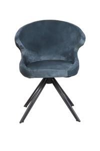 Loods XL Eetkamerstoel Nashville niagara blauw velours
