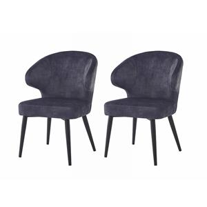 Loods XL Stoel Donna velvet antraciet | set van 2
