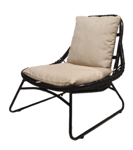 Loods XL Fauteuil Brix rotan zwart