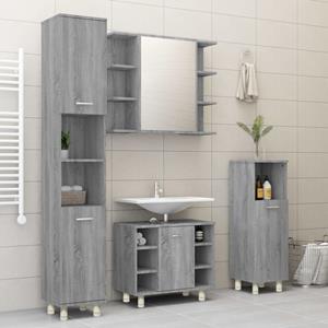 vidaXL Badkamerkast 30x30x95 cm bewerkt hout grijs sonoma eikenkleurig
