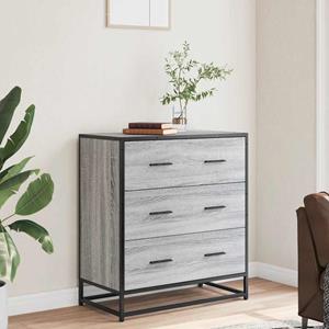 vidaXL Dressoir 68x35x76 cm bewerkt hout en metaal grijs sonoma