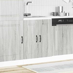 vidaXL Spoelbakonderkast Kalmar 60x46x81,5cm bewerkt hout grijs sonoma