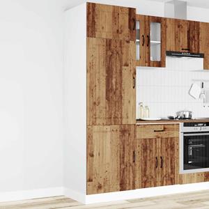vidaXL Keukenkast Lucca bewerkt hout oud houtkleurig
