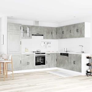 vidaXL 14-delige Keukenkastenset Kalmar bewerkt hout betongrijs