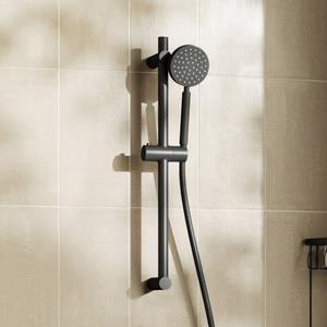Saniclear Nero glijstangset met Vision handdouche zwart mat