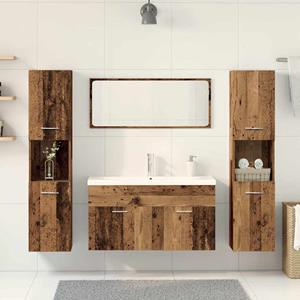 vidaXL 5-delige Badkamermeubelset bewerkt hout oud houtkleurig